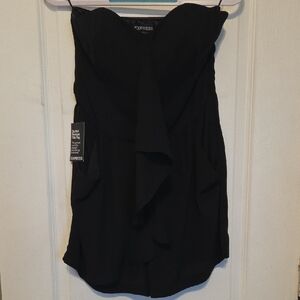 Express Strapless Black Romper With Pockets